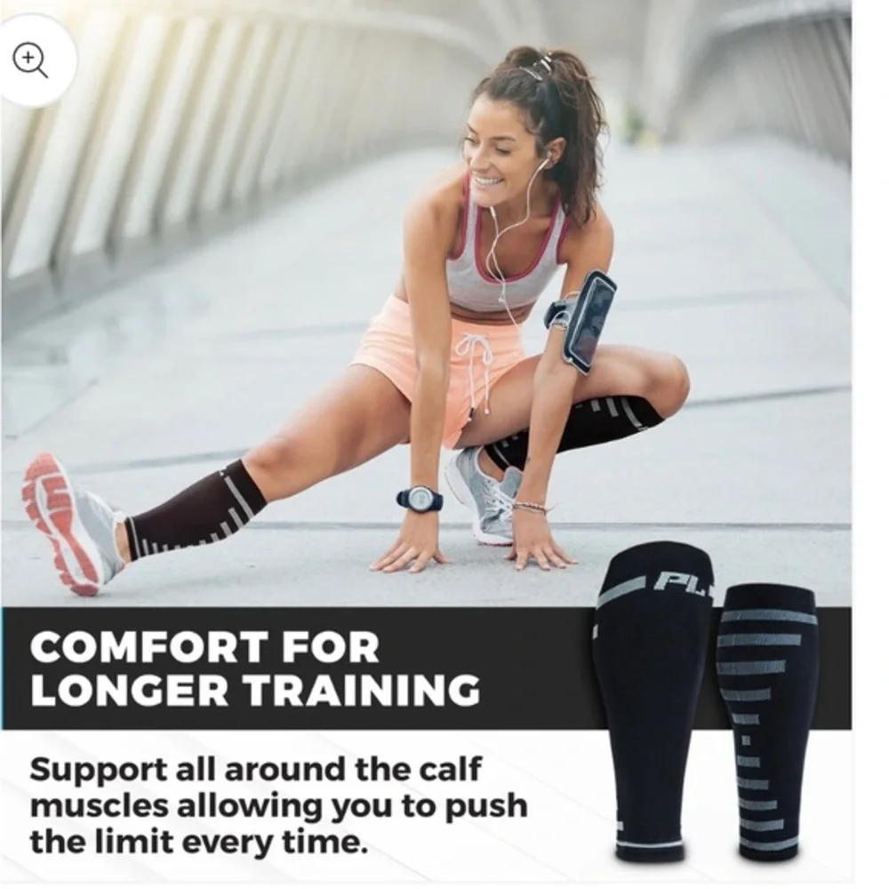 PowerLix unisex Calf Compression Supreme Shin‎ Splint Sleeves sz L/XL new-1 pair